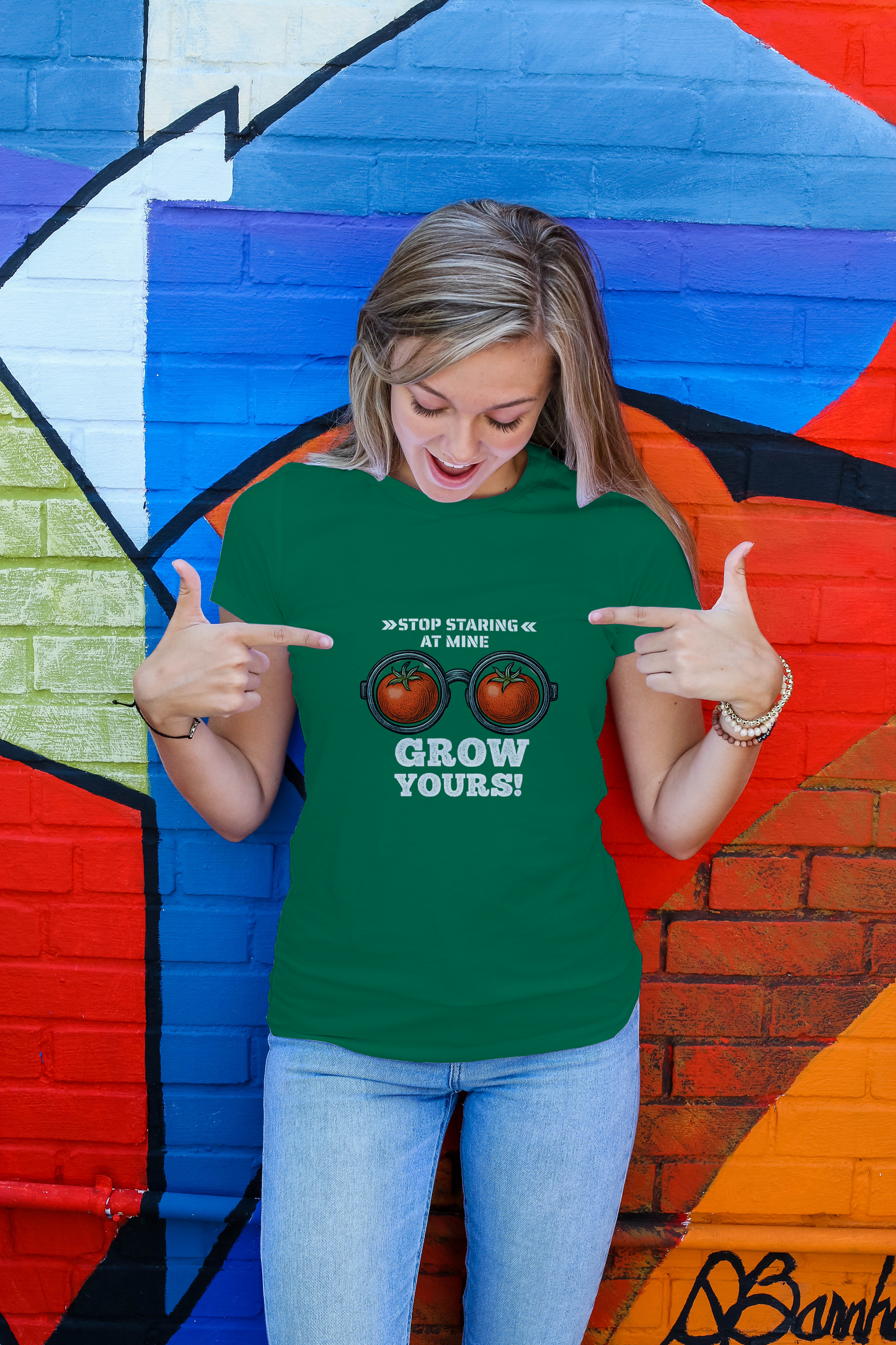 T-shirt "Stop Staring At Mine - Grow Yours!"