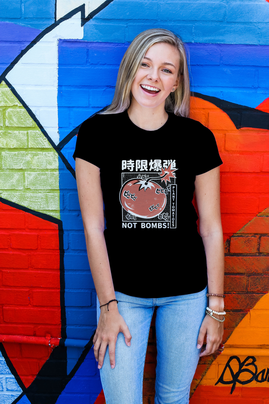 T-shirt "Plant Tomatoes Not Bombs"