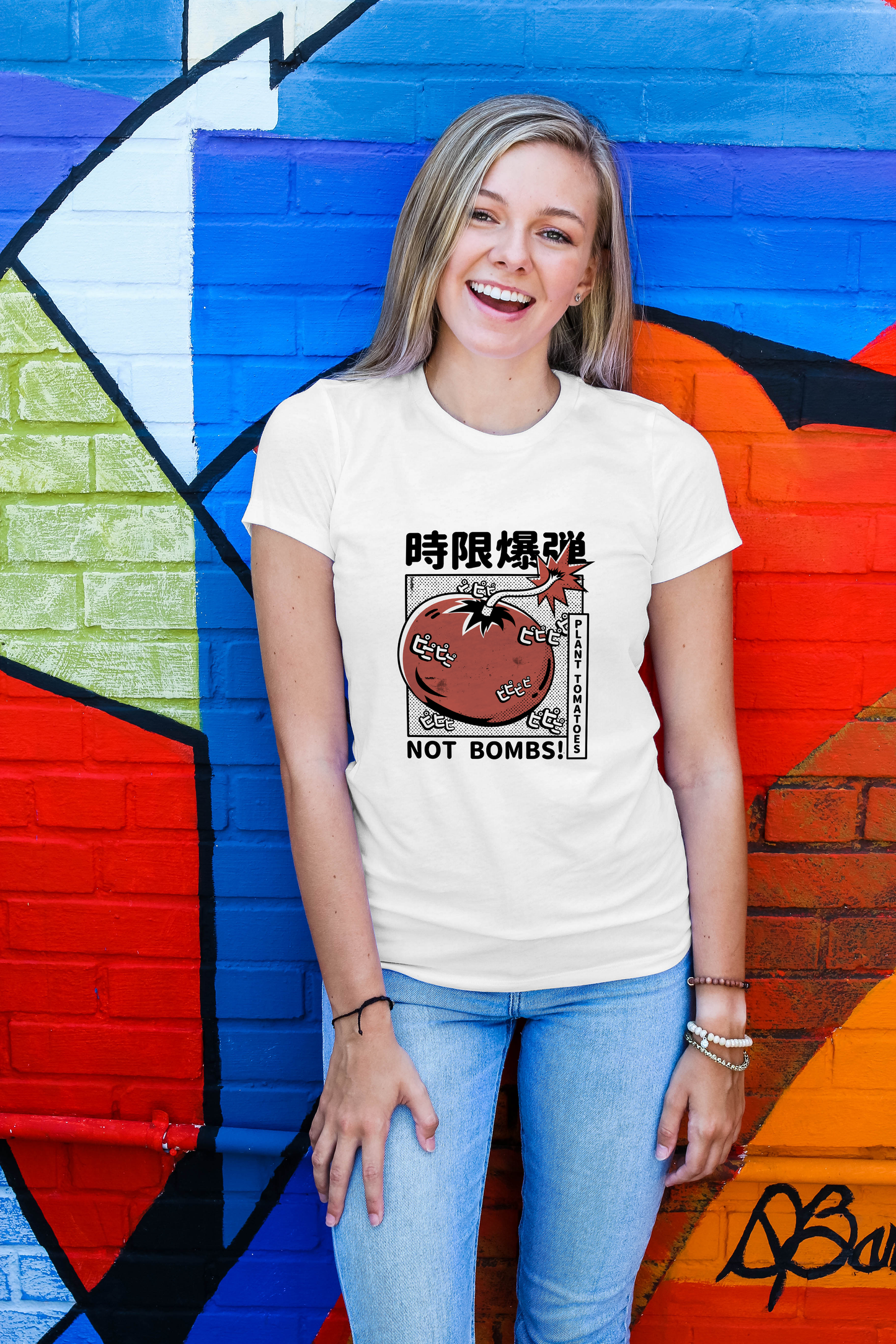 T-shirt "Plant Tomatoes Not Bombs"