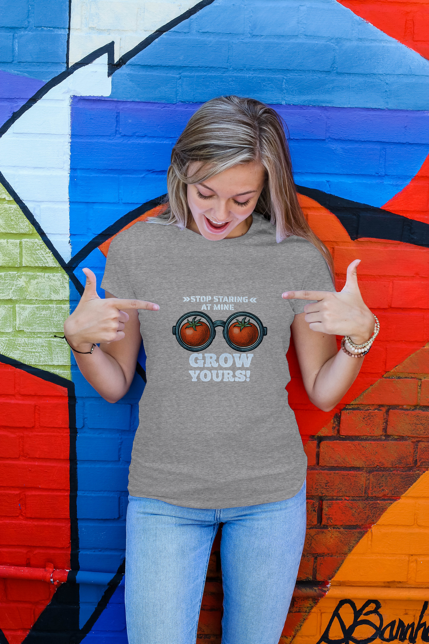 T-shirt "Stop Staring At Mine - Grow Yours!"
